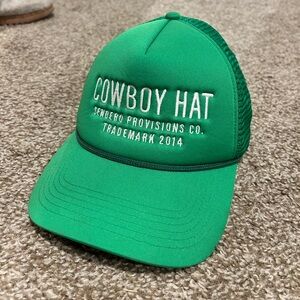 Sendero Green Cowboy Hat Trucker Cap